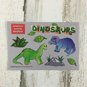 Applebee's Restaurant Dinosaur Stickers Kids Meal Vtg 2000